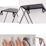 Hanging Wrought Iron Hexagonal Grid Wall Shelf Home Decoration