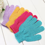 5 PCS Shower Bath Gloves Exfoliating Spa Massage Scrub Body Glove, Purple, Green, Blue, Orange, Red