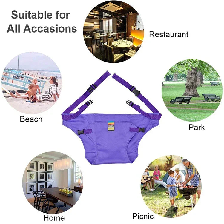 Chair Portable Seat Dining Lunch Chair Seat Safety Belt Stretch Wrap Feeding Chair Harness Seat Booster