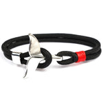 Whale Tail Anchor Charm Nautical Survival Rope Chain Bracelets, Dark blue, Black, Black red, Red, Black blue, Yellow, Colorful, Blue
