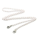 Mask Lanyard Handmade Crystal Bead Chain Anti-Drop Hanging Glasses Chain, White