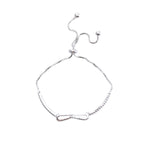 925 Sterling Silver Bracelet Bowknot Girls Stretch Bracelet