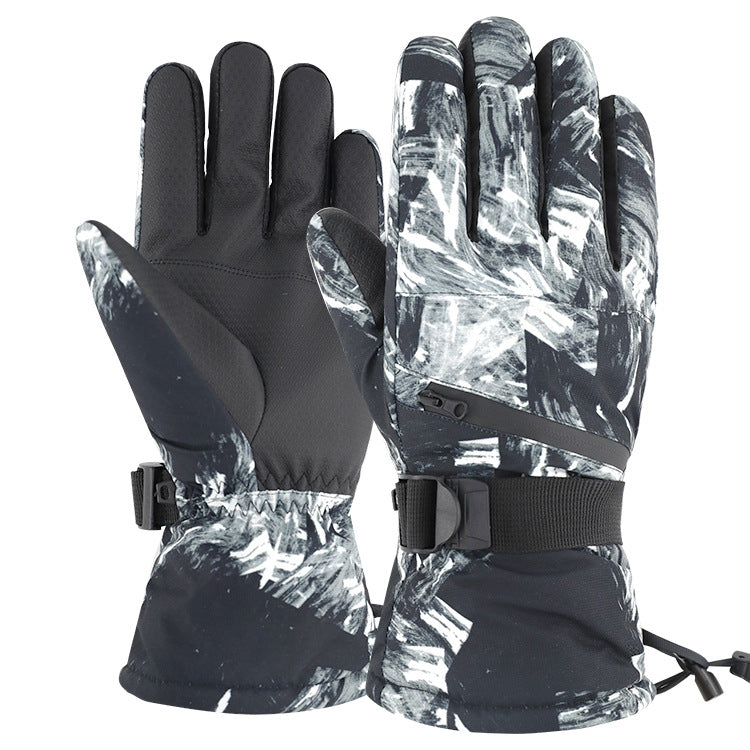 Winter Thermal Ski Gloves Outdoor Waterproof Velvet Gloves Thickening Touch Screen Motorcycle Gloves, M, L, XL
