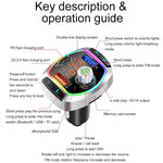 BC63 Colorful Car Card MP3 Player Multifunctional Bluetooth Receiver U Disk Charger Car Cigarette Lighter, BC63