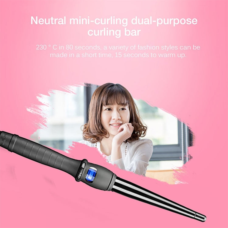 LCD Conical Curling Iron Single Tube Ceramic Glaze Pear Flower Cone, 19mm EU, 25mm EU, 25mm US, 19mm US, 32mm EU