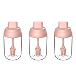 3 PCS Macaron Ribbon Moisture-Proof Lid Spoon One Seasoning Jar Glass Seasoning Bottle with Label, Seasoning Bottle, Honey Bottle, Brush Oil Bottle