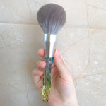 Makeup Brush Corn Silk Fiber Hair Can Washing Makeup Brush, Green Loose Powder Brush, Pink Loose Powder Brush, 5 PCS Green Eye Shadow Brush, Green Loose Powder Brush+5 PCS Eye Shadow Brush