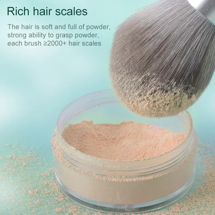 Makeup Brush Corn Silk Fiber Hair Can Washing Makeup Brush, Green Loose Powder Brush, Pink Loose Powder Brush, 5 PCS Green Eye Shadow Brush, Green Loose Powder Brush+5 PCS Eye Shadow Brush