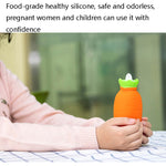 Carrot-Shaped Silicone Water Injection Warm Water Bag Winter Leak-Proof And Explosion-Proof Hand Warmer, Orange, White Pink, White Green, Light Green
