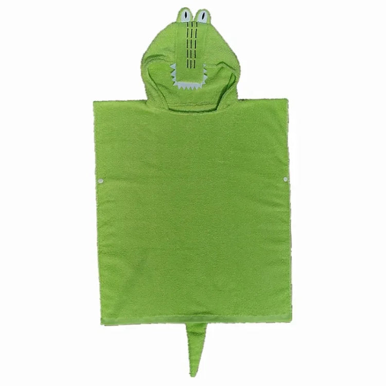 Cotton Cloak Home Bathroom Lengthen Children Wearable Bath Towel 70 cm, Pink Unicorn DP19S-4, Green Crocodile DP19S-5, Blue Shark DP19S-6