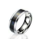Smart Temperature Ring Stainless Steel Personalized Temperature Display Couple Ring, 6, 7, 8, 9, 10, 11, 12, 13