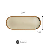 Desktop Shallow Storage Tray Sundries Tray Jewelry Display Tray, , Oval (Warm Brown), , Triangle (Warm Brown), , Round (Warm Brown), , Oval (Dark Green), , Triangle (Dark Green), , Round (Dark Green), , Oval (Green Lotus), , Triangle (Green Lotus)