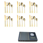 24 in 1 Stainless Steel Tableware Western Steak Cutlery Gift Set, Silver, Golden, Rose Gold, Rainbow Color, Black