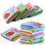 Baby Rattles Toy Soft Animal Cloth Book Newborn Stroller Hanging Toy Early Learning Education Baby Toys, Fruit, Vegetable, Shape, Vehicle