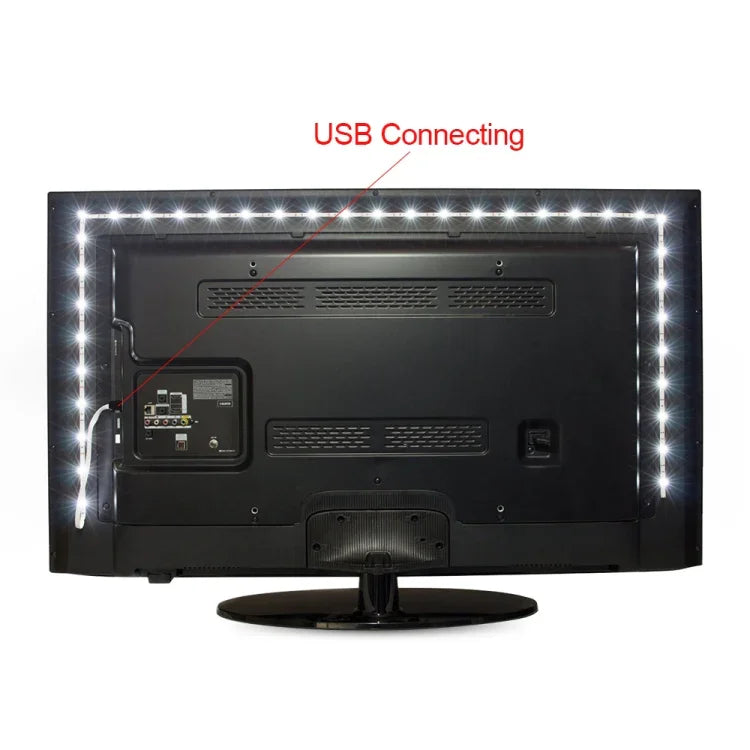 USB Power SMD 2835 Epoxy LED Strip Light Christmas Desk Decor Lamp for TV Background Lighting, 1m, 5m