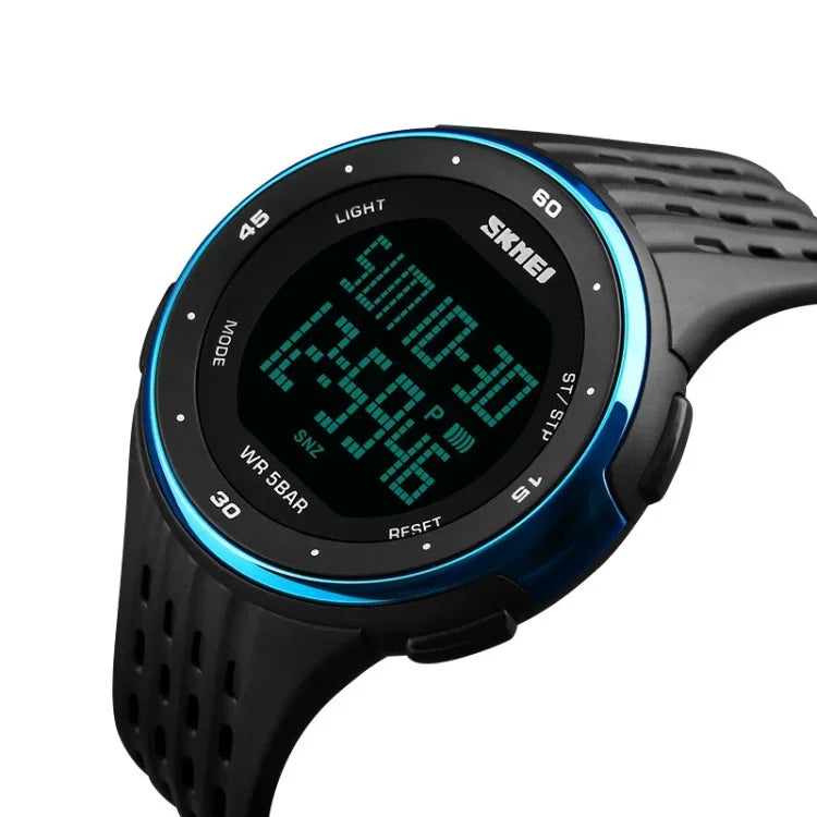 SKMEI 1219 Men Multi-Function Electronic Watch Outdoor Sports Watch, Green, Blue, Black, Rose Gold, Silver