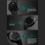 SKMEI 1219 Men Multi-Function Electronic Watch Outdoor Sports Watch, Green, Blue, Black, Rose Gold, Silver