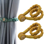 1 Pair Magnetic Buckle Twist Tie For Curtains, Pink, Grey Blue, Golden King, Conran, Off-white, Light Gray, Dark Grey