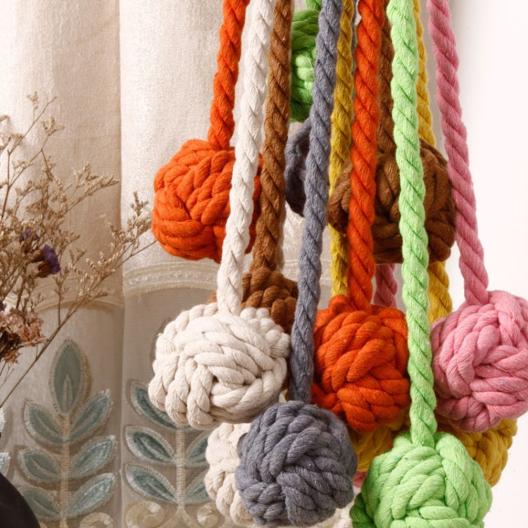 CK12 4 PCS Curtain Buckle Free Installation Cotton Roll Hanging Ball Curtain Strap, Orange, Pink, Green, Glue, Yellow, Purple, Gray, Beige, Navy, Deep Coffee, Light Coffee