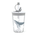 Children Cartoon Marine Animal Straw Drinking Cup Safe And Environmentally Friendly Plastic Drinking Cup, Navy Blue, Light Blue, Pink, Light Grey