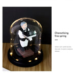 Watch Shelf Support Decorative Ornaments Watch Storage Box Display Stand, Large Old Butler + Black Cover, Small Astronaut + Black Cover, Large Astronaut  + Black Cover, Small Old Butler + White Cover, Large Old Butler + White Cover