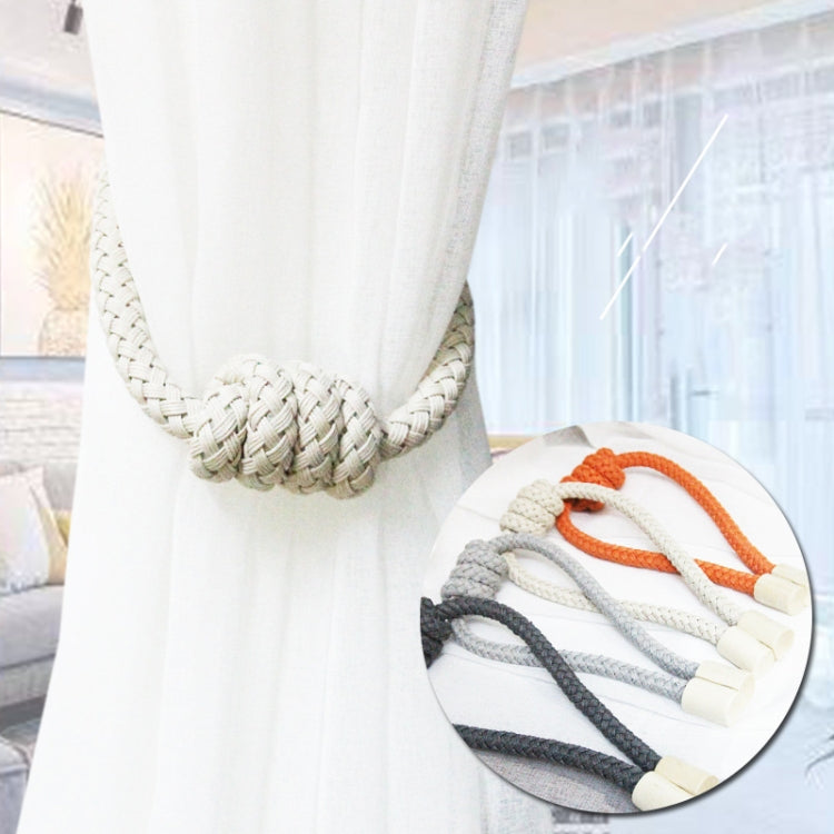A016 Curtain Straps Free Perforation Free Installation Tassel Hanging Ball Magnet Curtain Buckle, Beige, Coffee, Light Grey, Dark Grey, Orange