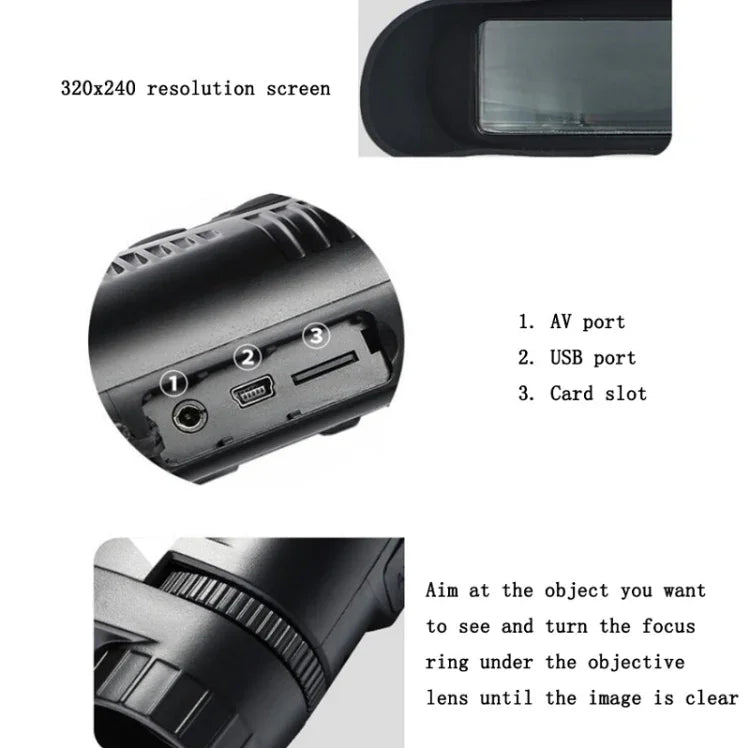 High-Definition Digital Night Vision Camera With Screen Photo/Video/Patrol/Infrared/Night Vision/Binoculars, NV200C