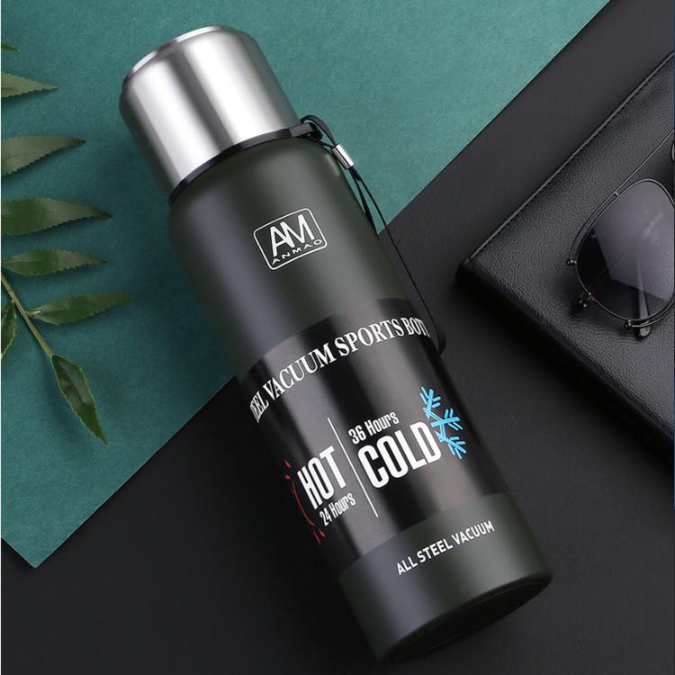 304 Stainless Steel Insulated Mug Large Capacity Sports Water Cup Outdoor Travel Pot, 500ml, 750ml, 1000ml, 1500ml