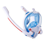 Snorkeling Mask Double Tube Silicone Full Dry Diving Mask Adult Swimming Mask Diving Goggles, S/M, L/XL