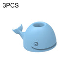 3 PCS Silicone Whale Toothbrush Holder Desktop Office Pen Holder, Pink, Dark Blue, Light Blue