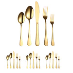 20 in 1 Stainless Steel Cutlery Steak Cutlery Set, True Color, Golden, Rose Gold, Colorful, Black