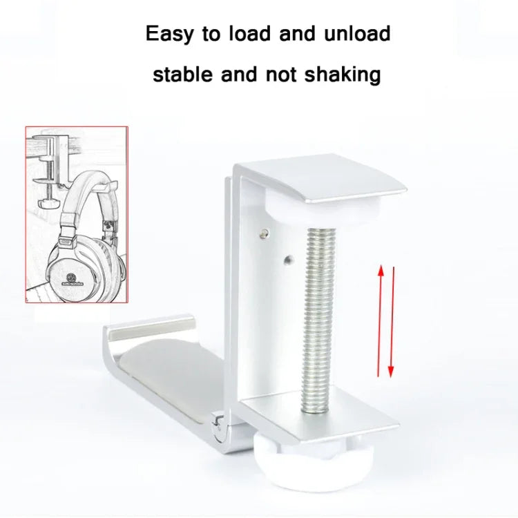 Headphone Bracket Internet Cafe Monitor Earphone Hanger Desktop Earphone Display Stand, Lock Clip Type (Silver), Paste Screw Type (Silver), Paste Screw Type (Black)