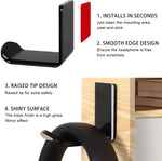 2 PCS Headphone Bracket Sticky Headset Hanger, Black, White