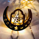 Eid Al-Fitr LED Star and Moon String Lights Ramadan Festival Decoration Lamp, 1.65m 10 LEDs, 3m 20 LEDs