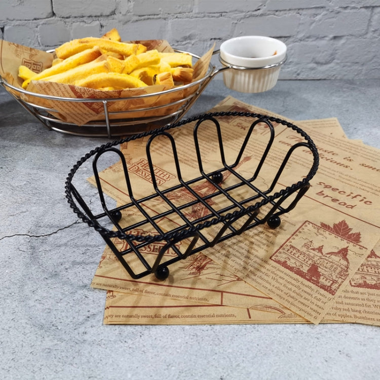 Wrought Iron Fruit Portable Storage Basket Bread French Fries Fried Snacks Portable Basket, Double Cup Egg-shaped, Double Cup Round, Single Cup Boat, Square Short Basket, Rectangular Short Basket, Large Round Wire, Small Round Wire, Large Messy Wire