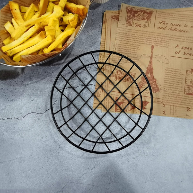 Wrought Iron Fruit Portable Storage Basket Bread French Fries Fried Snacks Portable Basket, Double Cup Egg-shaped, Double Cup Round, Single Cup Boat, Square Short Basket, Rectangular Short Basket, Large Round Wire, Small Round Wire, Large Messy Wire
