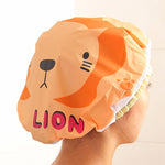 3 PCS Cute Cartoon Shower Bath Cap Saunas Lace Elastic Band Cap Hair Protective Cap, 3 PCS Pink Rabbit