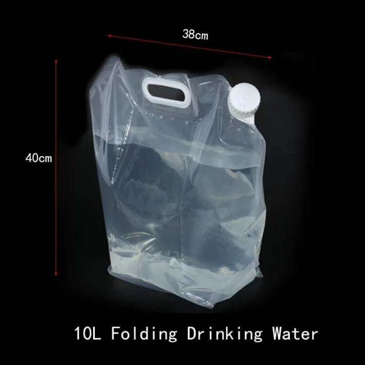 Foldable Water Bag Outdoor Sports Camping Hiking Storge Water Bucket Picnic Water Container Lifting Carrier Water Bag, 5L, 10L, 15L