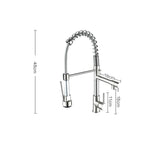 Copper And Nickel Brushed Double Outlet Spring Faucet Rotatable Kitchen Hot And Cold Water Faucet, Brushed Silver