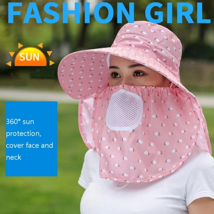 2 PCS Cherry Printing Isolation Cap Sunscreen Face-Covering Outdoor Travel Hat Cap, Full Cherry (Purple), Full Cherry (Apricot Pink), Full Cherry (Lotus Pink), Full Cherry (Rose Red), Full Cherry (Orange Pink), Full Cherry (Brown)                      ...