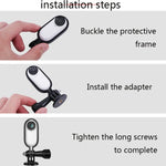 Sunnylife TY-Q9266 Mount Bracket Stabilizer Bicycle Clip with Screw for DJI, Insta360, GoPro and Other Action Cameras, Camera Frame Adapter, Backpack Clip, Tripod