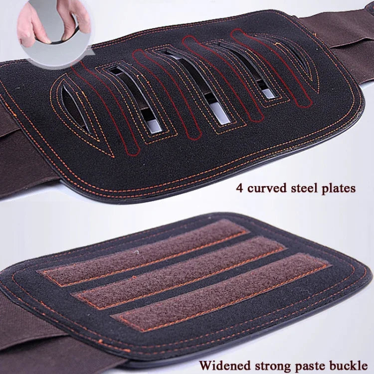 Steel Plate Support And Fixation Leather Protection Waist Belt Lumbar Orthosis,Size:, S  (64-70 cm), M (74-84 cm), L  (86-94 cm), XL  (98-106 cm), XXL  (106-120 cm)