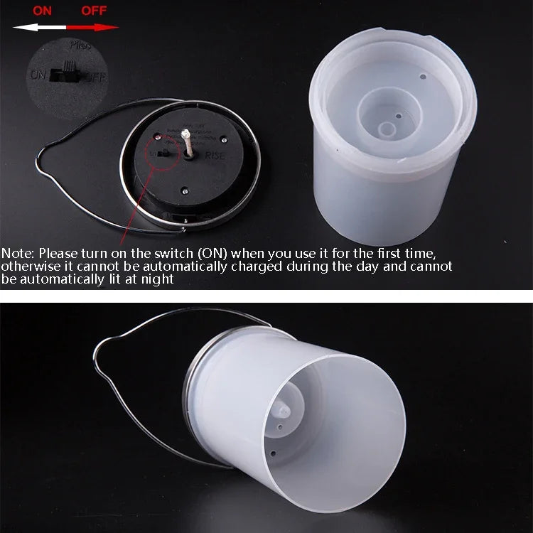 Outdoor Waterproof Solar Light Bucket Shape LED Courtyard Garden Hanging Lamp Night Light, Colorful Light, White Light, Warm Light