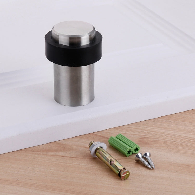 Rubber Anti-Collision Door Gear Punching Stainless Steel Round Door Resistant Home Floor-Shaped Cylindrical Door Touch, 46mm Punch, 60mm Punch, 80mm Punch, 46mm Punch-free, 60mm Punch-free, 80mm Punch-free, Brushed Steel 46mm With Plastic Head+Punch-fr...