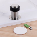 Rubber Anti-Collision Door Gear Punching Stainless Steel Round Door Resistant Home Floor-Shaped Cylindrical Door Touch, 46mm Punch, 60mm Punch, 80mm Punch, 46mm Punch-free, 60mm Punch-free, 80mm Punch-free, Brushed Steel 46mm With Plastic Head+Punch-fr...