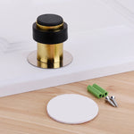 Rubber Anti-Collision Door Gear Punching Stainless Steel Round Door Resistant Home Floor-Shaped Cylindrical Door Touch, 46mm Punch, 60mm Punch, 80mm Punch, 46mm Punch-free, 60mm Punch-free, 80mm Punch-free, Brushed Steel 46mm With Plastic Head+Punch-fr...