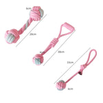 Cotton Rope Dog Molar Teeth Cleaning Toy Candy Color Woven Cotton Rope, Cotton Rope Single Ball, Single Ball, Double Ball, Hand Pulling Ball, 5 PCS Dumbbell Ball, 3 PCS Donut, Bone, Corn Stick, 7 Corn Handle Stick, 7 PCS Tuning Knot Color Randomly