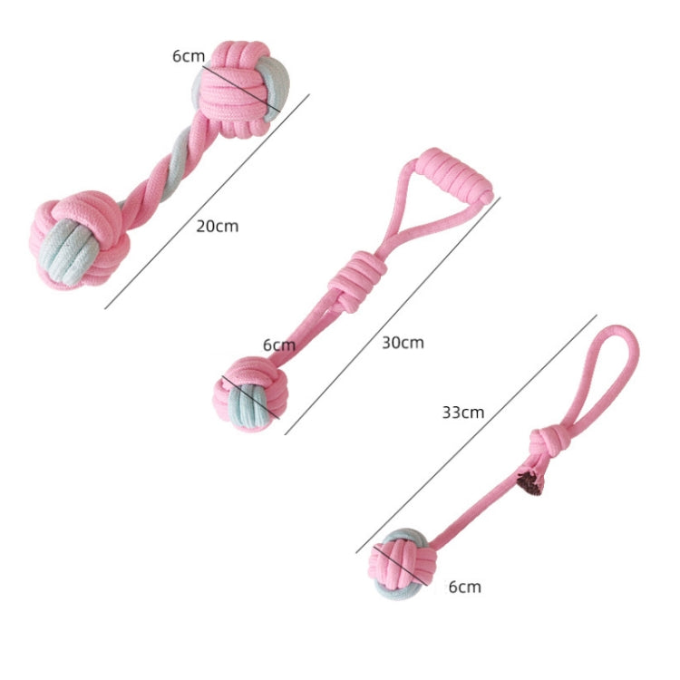 Cotton Rope Dog Molar Teeth Cleaning Toy Candy Color Woven Cotton Rope, Cotton Rope Single Ball, Single Ball, Double Ball, Hand Pulling Ball, 5 PCS Dumbbell Ball, 3 PCS Donut, Bone, Corn Stick, 7 Corn Handle Stick, 7 PCS Tuning Knot Color Randomly