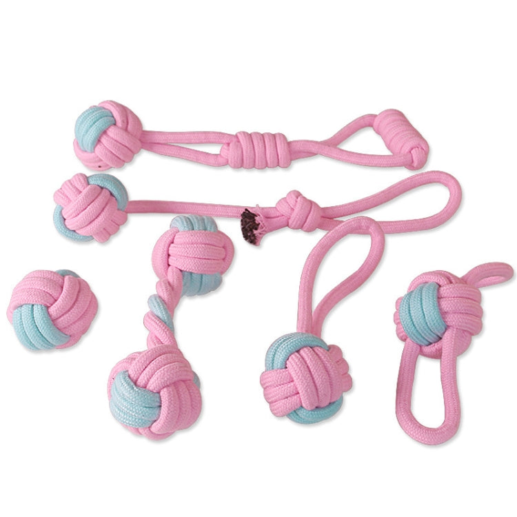 Cotton Rope Dog Molar Teeth Cleaning Toy Candy Color Woven Cotton Rope, Cotton Rope Single Ball, Single Ball, Double Ball, Hand Pulling Ball, 5 PCS Dumbbell Ball, 3 PCS Donut, Bone, Corn Stick, 7 Corn Handle Stick, 7 PCS Tuning Knot Color Randomly