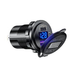12V Modified Car USB Charger With Voltage Display PD QC3.0 Socket, With Terminal Blue Light, With Terminal Red Light, With Terminal Green Light, With 60cm Line Blue Light, With 60cm Line Red Light, With 60cm Line Green Light